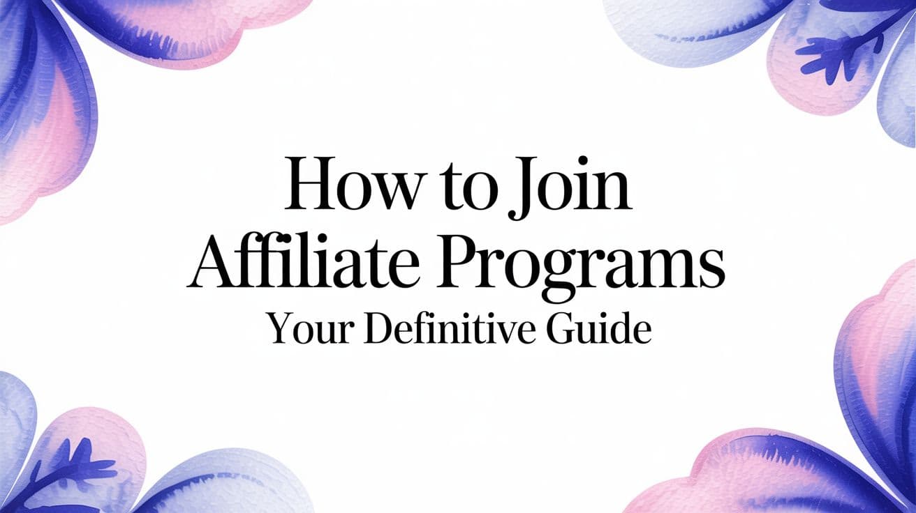 How to Join Affiliate Programs Your Definitive Guide