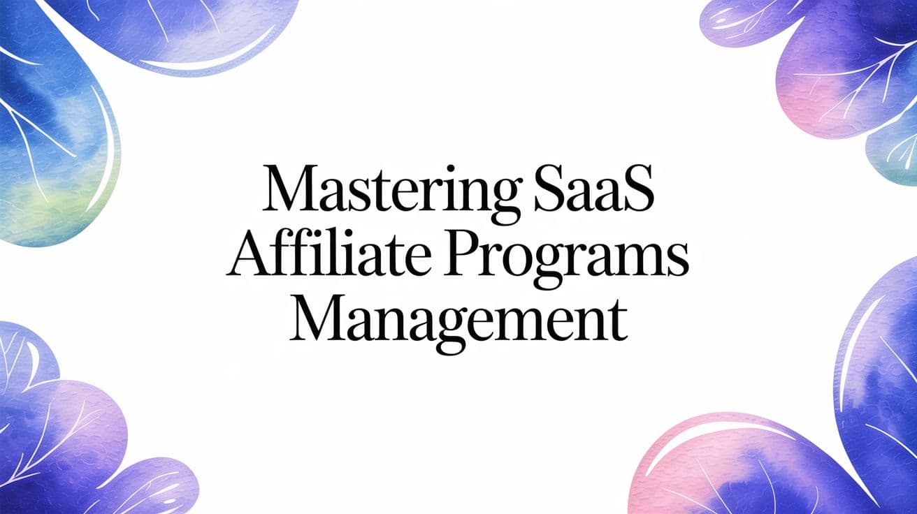 Mastering SaaS Affiliate Programs Management