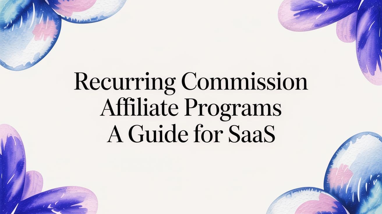 Recurring Commission Affiliate Programs a Guide for SaaS