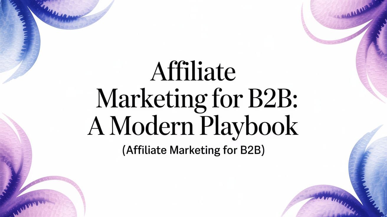 Affiliate Marketing for B2B: A Modern Playbook (affiliate marketing for b2b)