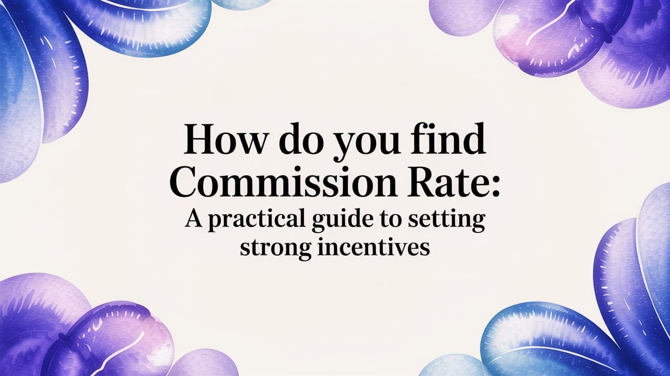 How do you find commission rate: A Practical Guide to Setting Strong Incentives