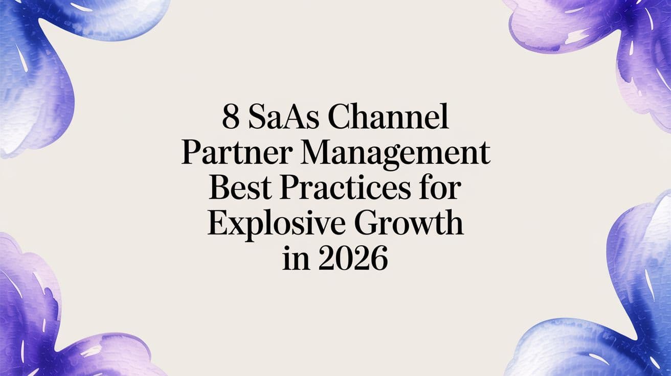 8 SaaS Channel Partner Management Best Practices for Explosive Growth in 2026