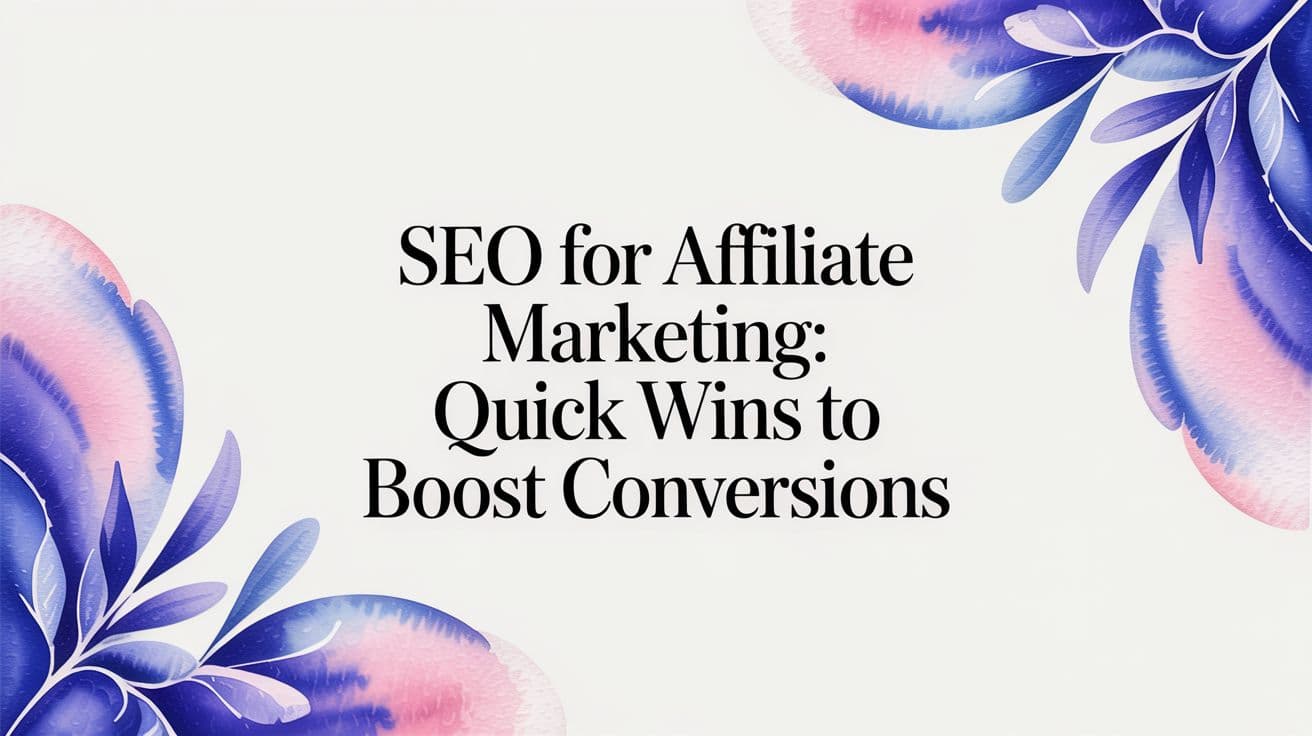 Seo for Affiliate Marketing: Quick Wins to Boost Conversions