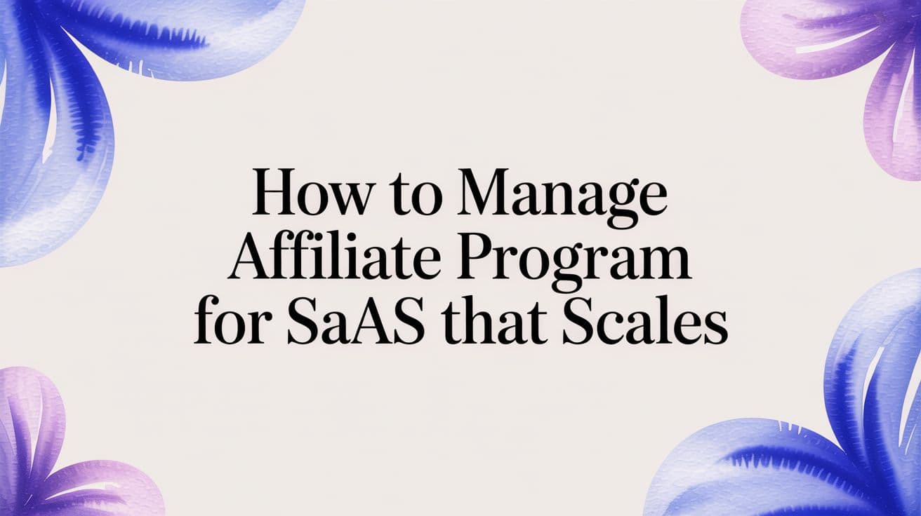 How to manage affiliate program for SaaS that scales