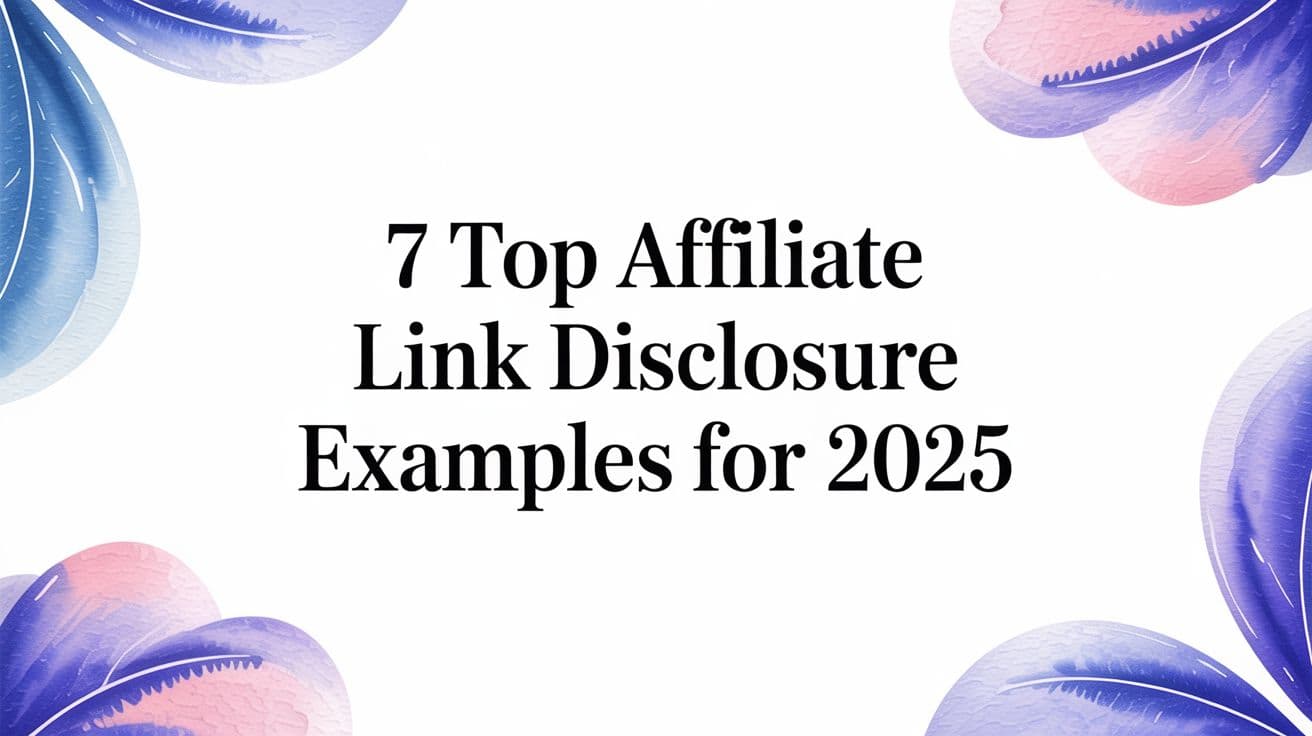 7 Top Affiliate Link Disclosure Examples for 2025