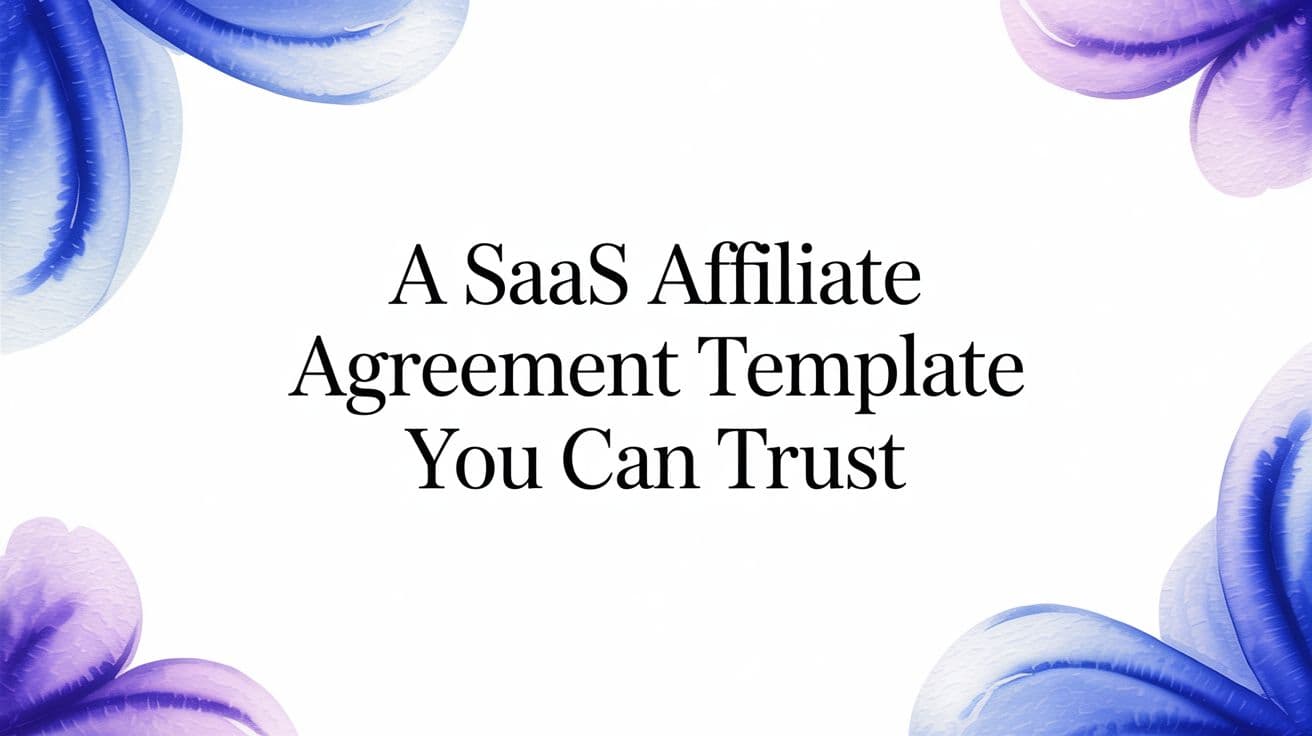 A SaaS Affiliate Agreement Template You Can Trust