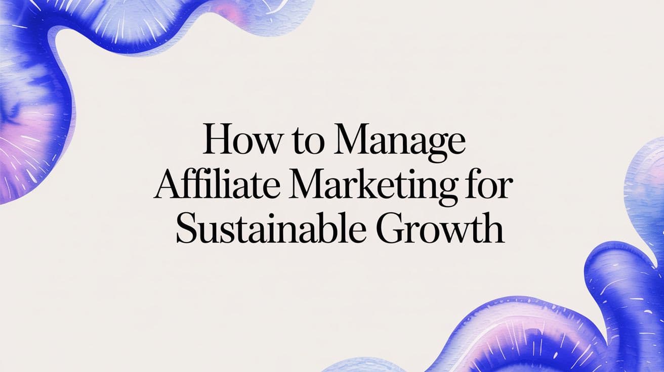 How to Manage Affiliate Marketing for Sustainable Growth