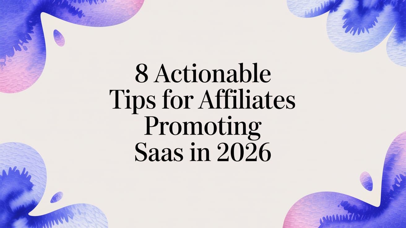 8 Actionable Tips for Affiliates Promoting SaaS in 2026