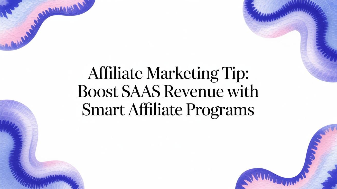 Affiliate Marketing Tip: Boost SaaS Revenue with Smart Affiliate Programs