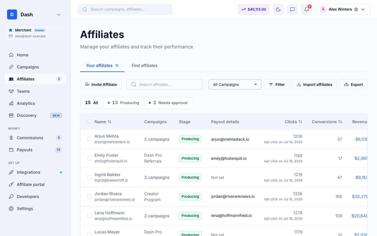 The LinkJolt Affiliates page